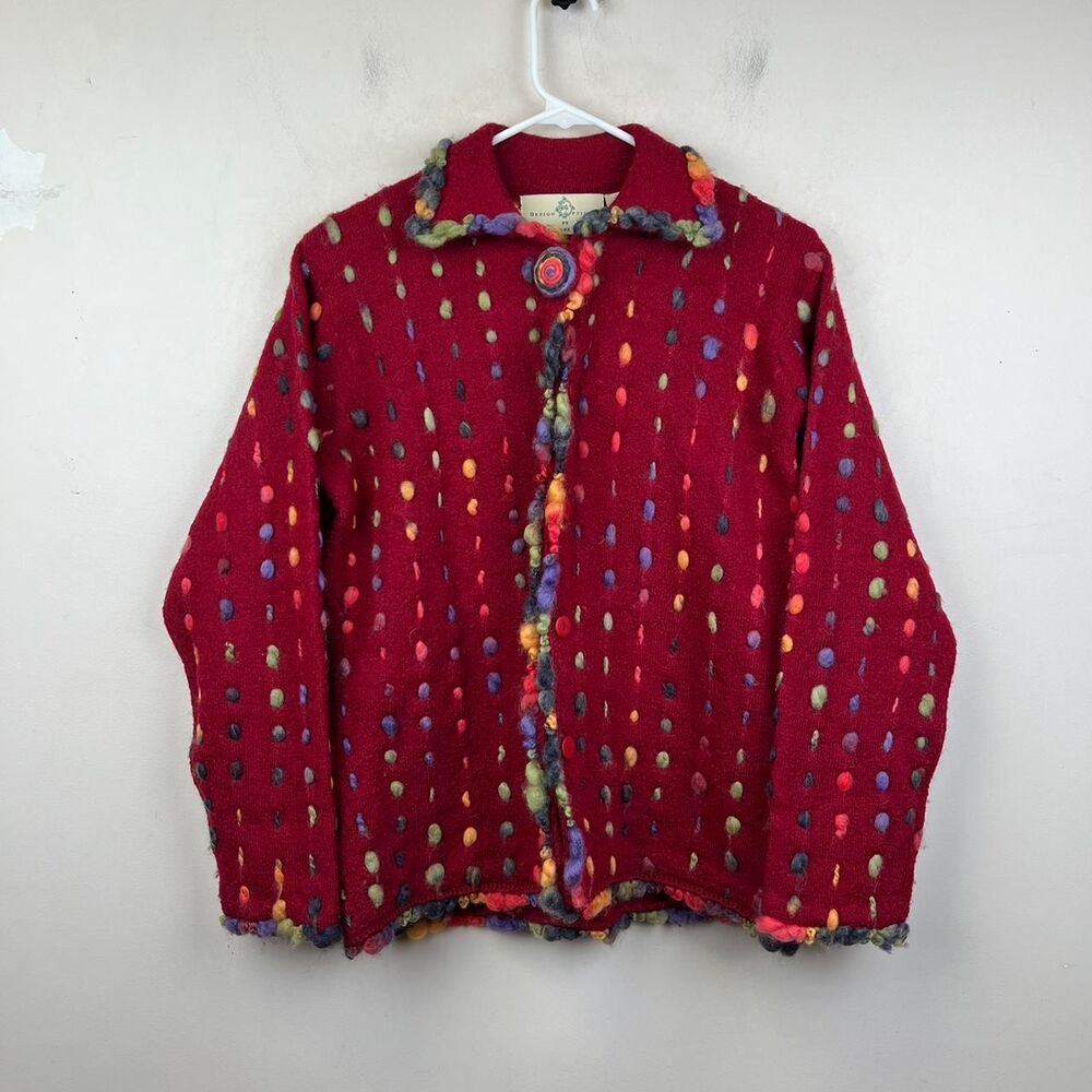 s by Philip & Jane Gordon Red and multi-coloured polka dot sweater Size S